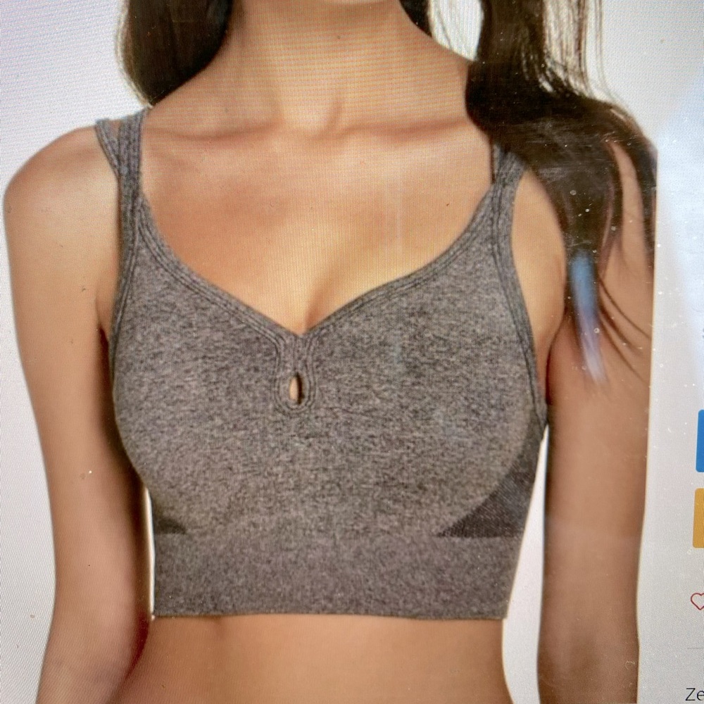 Zella Body Rhythm Sports Bra Black Heather XXL